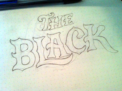 The Black Sketch custom type old paper pen pencil script sketch typography