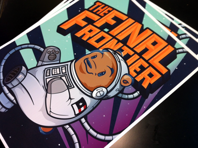 The Final Frontier Print... for Mom's day astronaut bear gama planets poster print rays space stars sun wander
