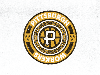 Pittsburgh Workers basketball black pittsburgh yellow