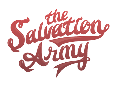 The Salvation Army Script army custom letters red script type