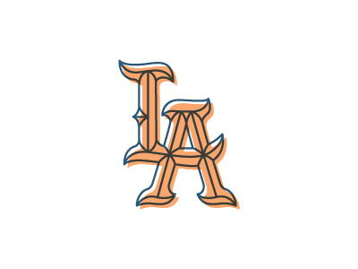 LA Monograms a baseball custom l la letters logo monogram sports type typography