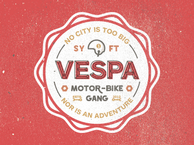Vespa Badges Tribute to Ines Gamler adventure badge bolt custom first helmet mechanic moped motobike motor nut safety type wrench