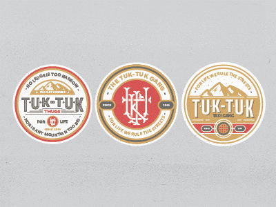 Tuk Tuk Badges badges big dipper custom illustration monogram mountains seals taxi tuk tuk type world