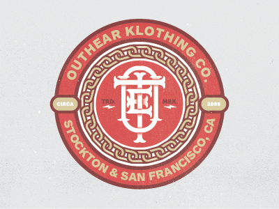 Outhear Klothing CO. 2005 bolts clothing custom type letters monogram seal thunder vintage