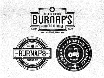 Burnap's Farmers Market Badges apple badges custom farmer food fresh fruit new york produce type upstate vegetables vintage