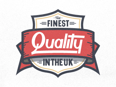 The Finest Quality In The Uk badge banner bike bolt club collegian country crest custom cycle england forge forged gear hammer letters lightning melting monogram shield thunder type typography uk vintage