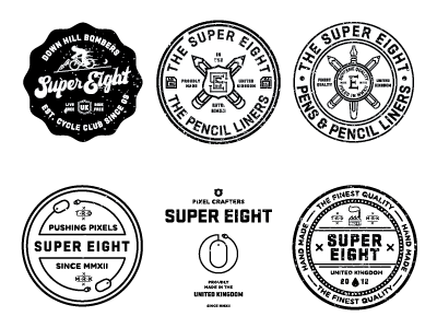 Super Eight Badges V2 by Nick Slater on Dribbble