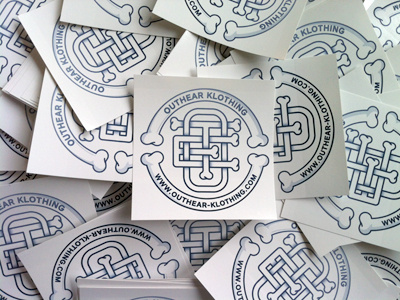 OTE Monogram Stickers badge bones custom illustration illustration. print monogram monsters print seal stickers type vintage