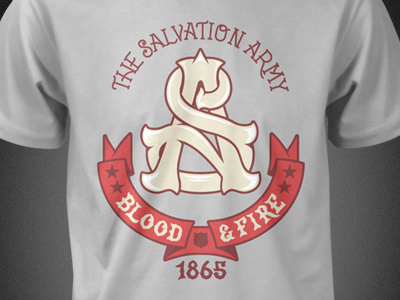 The Salvation Army Monogram banner handmade monogram pencil shield sketch stars type