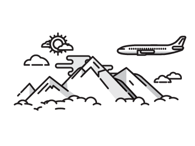 Plane and Mountains