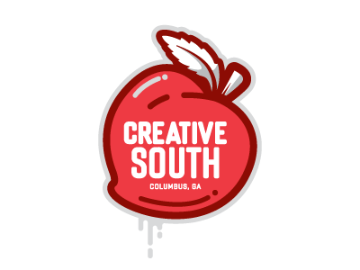 Creative South Badge badge fruit logo peach south sticker tee