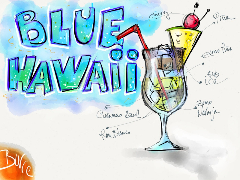 Blue Hawaii cocktail by Juanjo Barcenilla on Dribbble