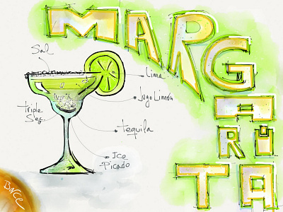 Margarita cocktail cocktail drawing drink hand drawing illustration ipad madewhitpaper paper 53 sketch