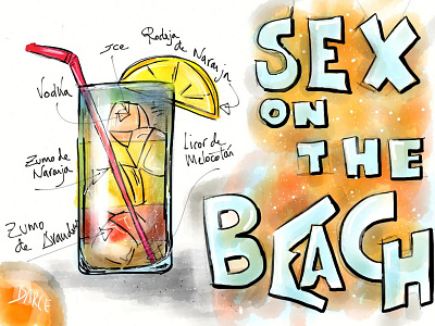 Sex on the beach cocktail