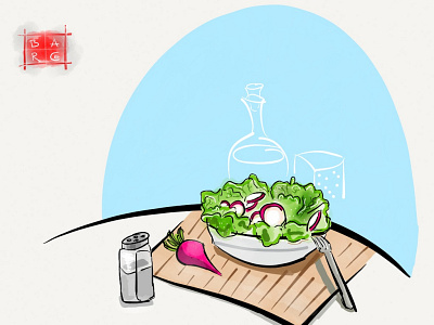 Salad drawing ecological food hand illustration inspiration ipad madewhitpaper natural paper 53 salad