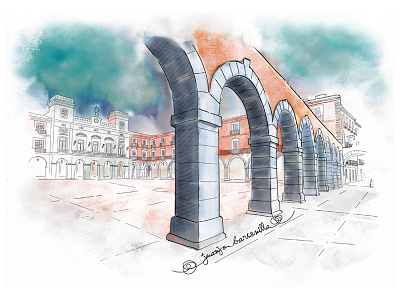 Sketch Urban (Ávila-Spain) colors design heaven history illustration lines procreate sketch square walls world heritage site