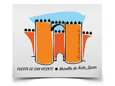 Gate of San Vicente (Ávila-Spain) colors design gate history illustration lines sketch walls world heritage site