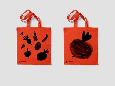 Earlybird Tote Bag bag branding company delivery food identity illustration merchandise shopping tote vegetarian veggie