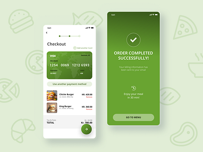 Checkout process ckeckout design figma figmadesign food mobile mobile takeaway mobile ui mobileapp restaurant screenconfirmation typography ui uiux ux