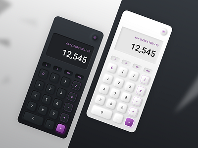 Dark and Light UI Calculator neumorphism darkui lightui mobileapp mobileappdesign neumorphism ui