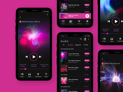 Relax Music Application mobileapp mobileappdesign music musicdesignapp player playerui relaxmusic ui uiux