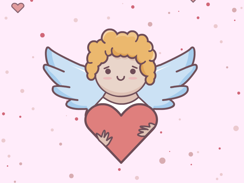 Valentine Angel 💞😇 angel animation concept gif illustration valentine valentinesday