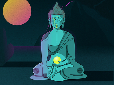 Monk buddha figma illustration monk ui webdesig