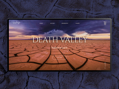 Death Valley concept death valley design landing page layout mainpage national park typography uidesign user interface ux ux ui uxdesign webdesign website