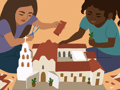 San Diego Mission Mural Concept design illustration mission mural art mural design photoshop san diego