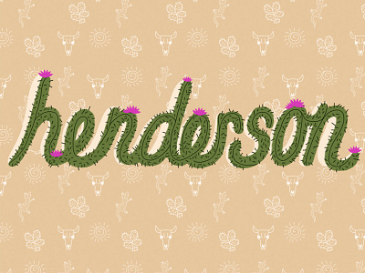 Mural concept for Henderson, NV cactus design illustration type typedesign typeface