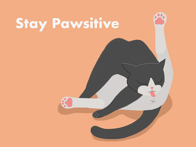 Stay Pawsitive cat cat illustration design illustration photoshop staypositive