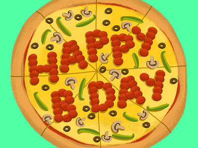 Birthday Pizza! design foodillustration illustration illustrator photoshop pizza pizza illustration