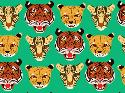 Big cat pattern bigcat design illustration pattern patterndesign photoshop surfacedesign wallpaper