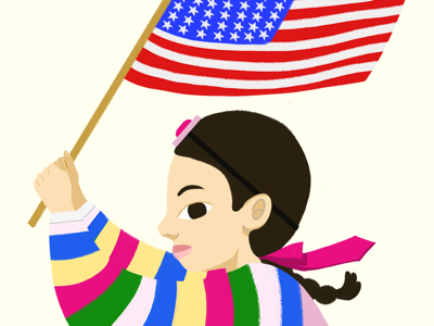 Korean-American american asian american editorial illustration immigrant korean american usa