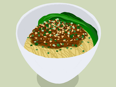 Dan Dan Noodles asianfood chinesefood dandanmian dandannoodles foodie foodillustration illustration photoshop