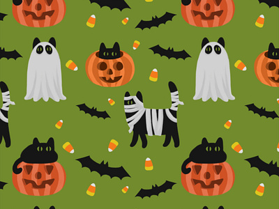 Halloween Black Cat Pattern