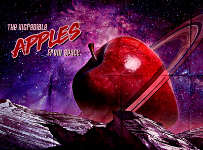 apples from space apple planet poster space