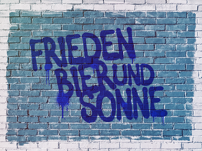 Freedom Beer and Sun graffiti photoshop wall