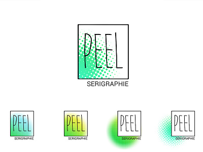 Peel logo variation logo logos photoshop screenprint