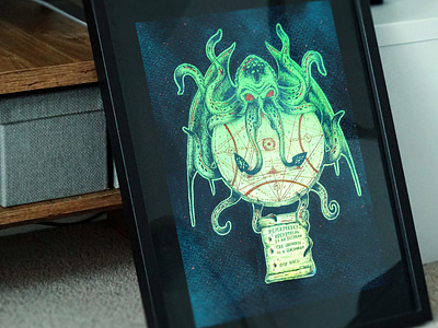 Cthulhu Painting cthulhu handmade illustration ink painting paintings poster