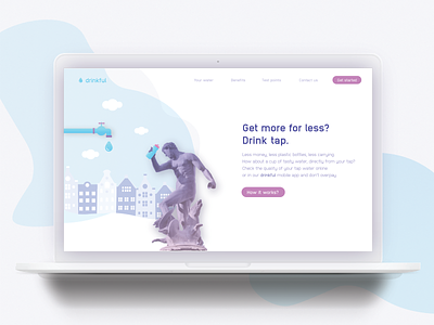 Landing page concept - Drinkful / Tap water branding concept design landingpage ui ux uxdesign