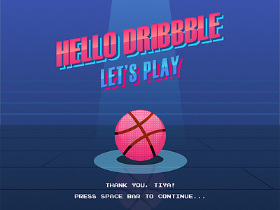 Hello Dribbble Let's Play 80s arcade first shot lets play thank you video game