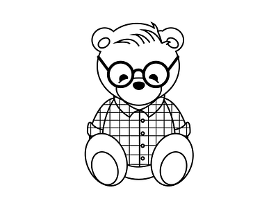 Self Portrait cute glasses hipster plaid plush portrait self teddy toy