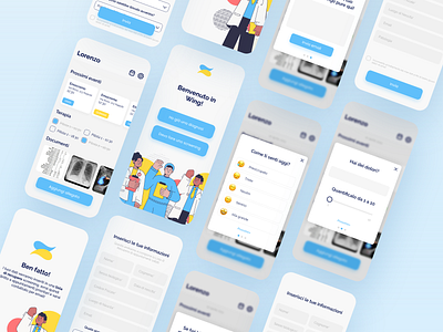 Wing - managing and prevention 2021 android app care covid design doctor flutter gradient health illustration ios medicine patient telemedicine ui ux