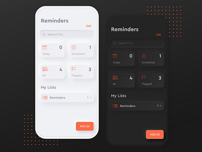Reminders - Neumorphic app apple flat gradient ios iphone neumorphic neumorphism reminder app reminders skeumorphic skeumorphism trend ui ux