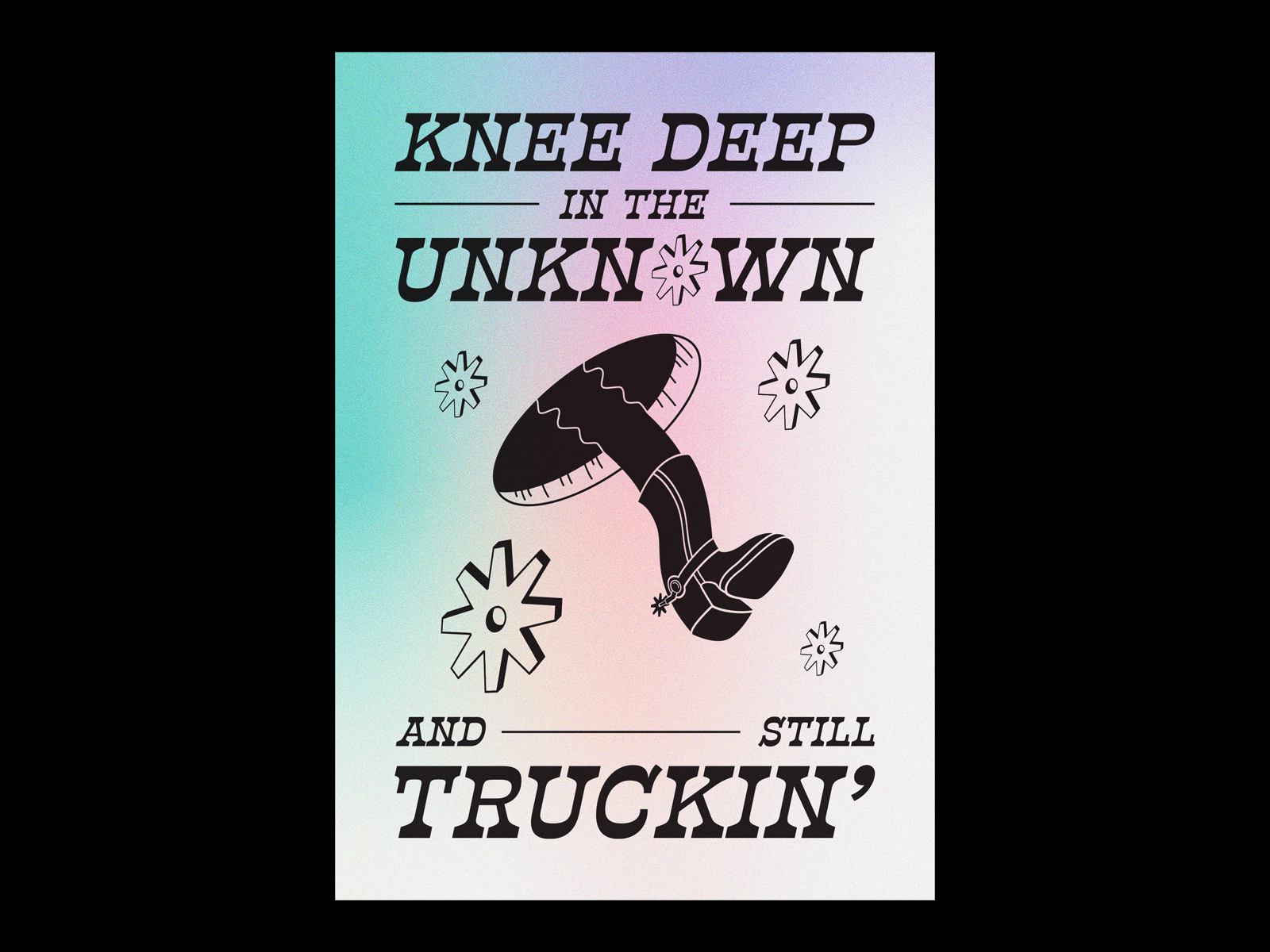 Knee Deep in the Unknown... animatedgif animation boots cosmic cowboy gif graphic design illustration psychedelic typogaphy vector