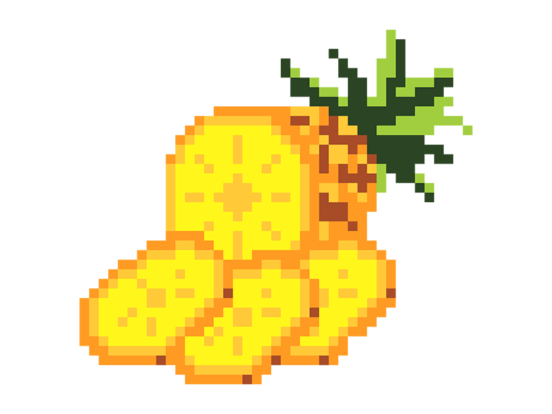 Pineapple Pixels 8bit 8bitart animatedgif animation bitmap design gif graphic design pineapple pixel pixelart sprite