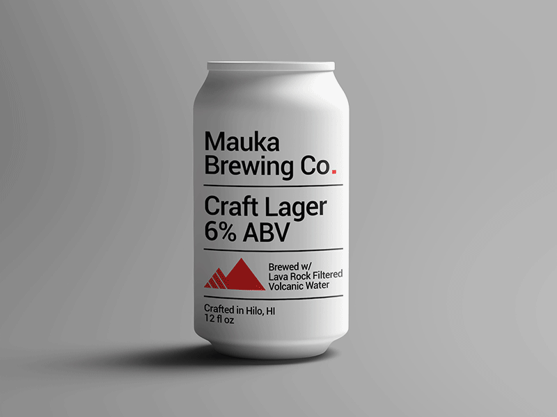Mauka Brewing animatedgif animation beer beer can beer label brand design branding consumer packaged goods cpg craftbeer graphic design hawaii lager mauka stout