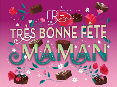 Bonne Fête Maman design illustration lettering lettering art typography