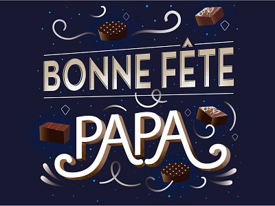 Bonne Fête Papa design illustration lettering lettering art typography